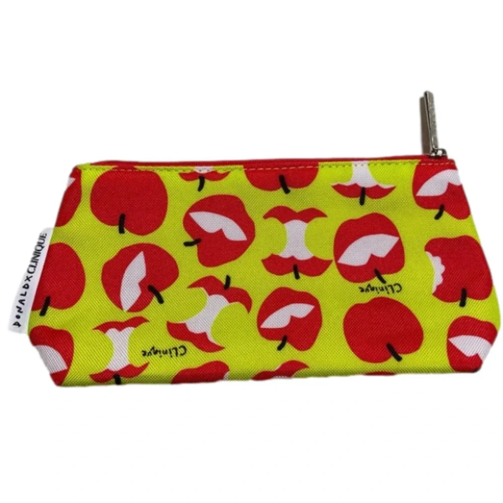 CLINIQUE Nwot donald X apple lips cosmetic bag